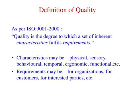 7. three broad categories of definitions of quality are: